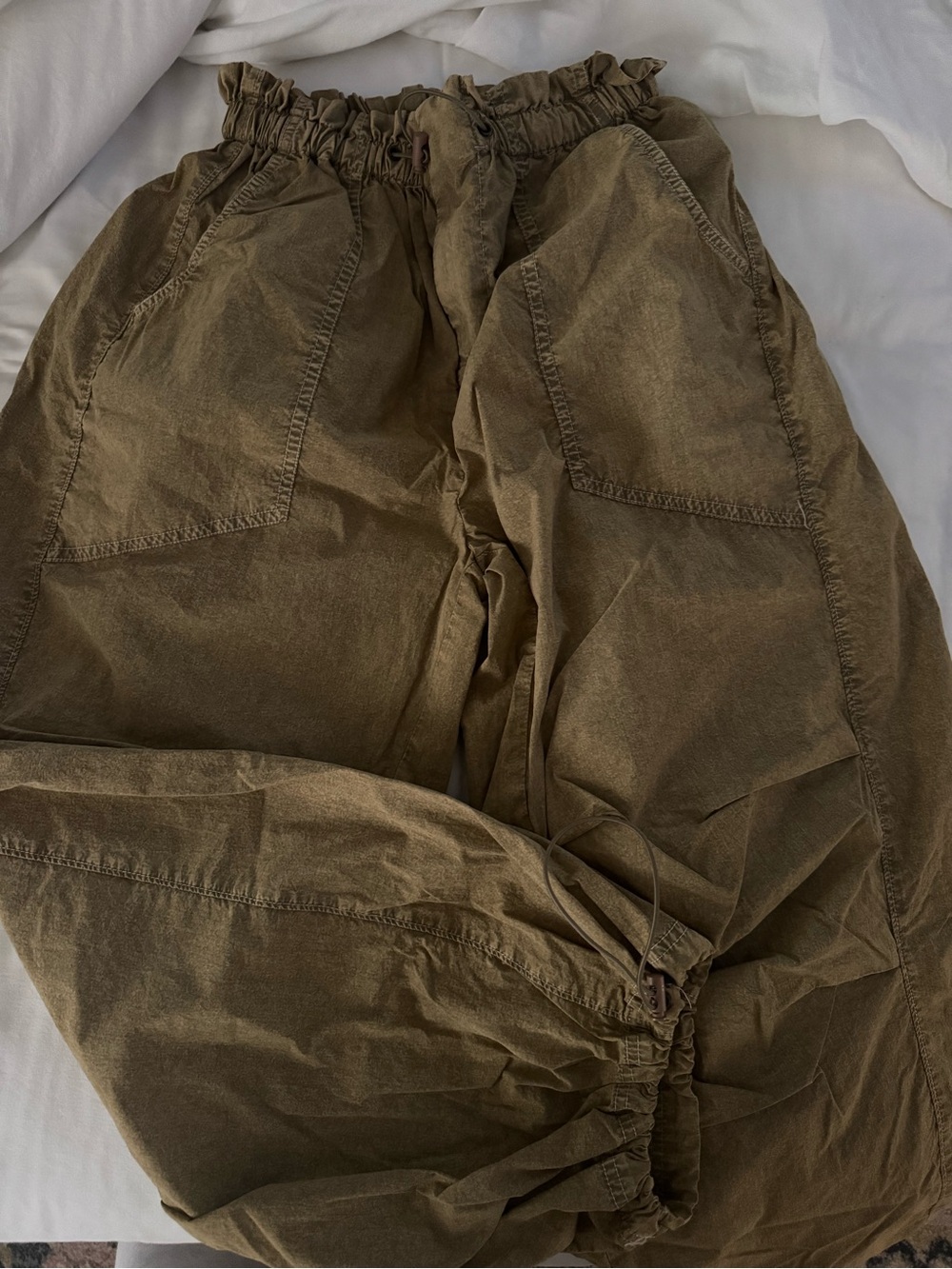 Urban Outfitters Olive Green Drawstring Track Pants